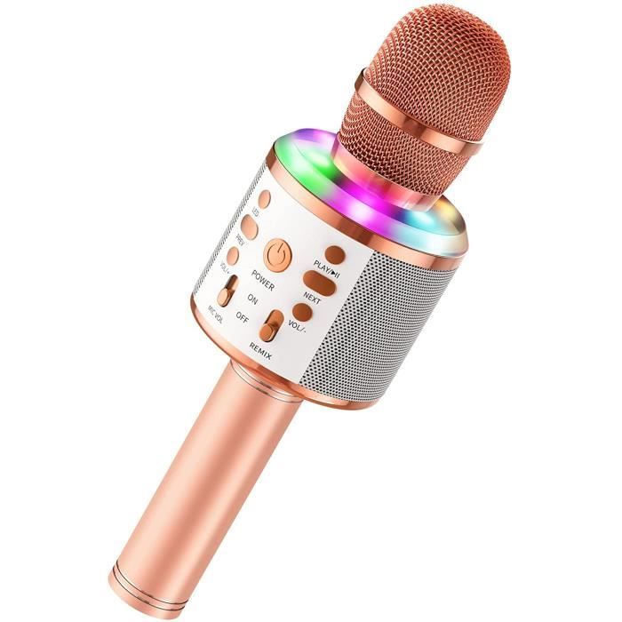 Haut-parleur Bluetooth karaoké avec microphone, changeur de voix portable  aste, micro sans fil pour enfants