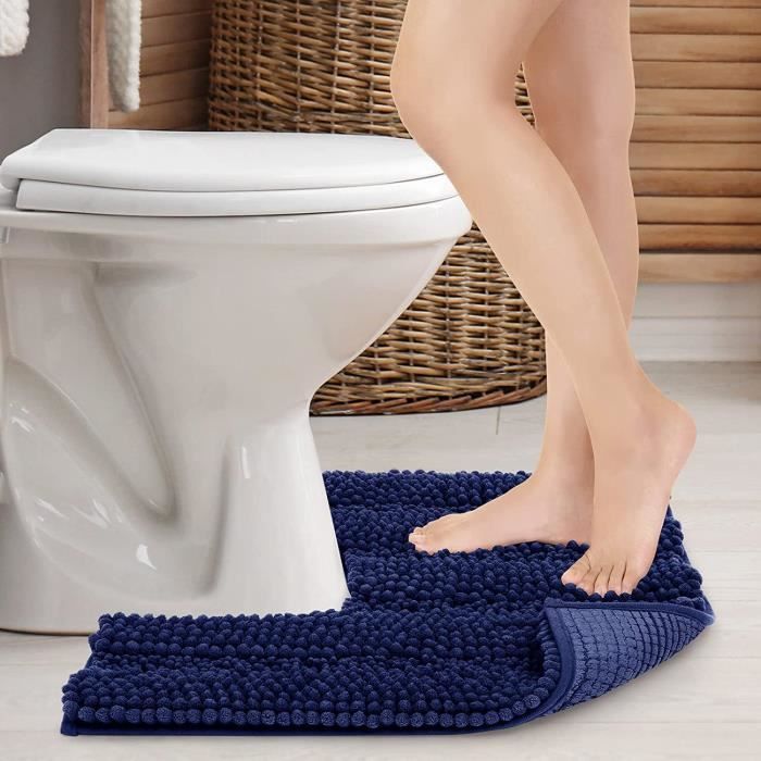 Tapis De Douche Angle Demi-lune - Absorbant, Séchage Rapide, Antidérapant - 45x75 Cm - Idéal Salle De Bain - 6