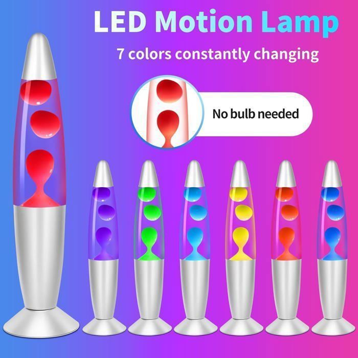 Lampe de table - rouge295 - Effet lave en mouvement - LED basse consommation - Style vintage