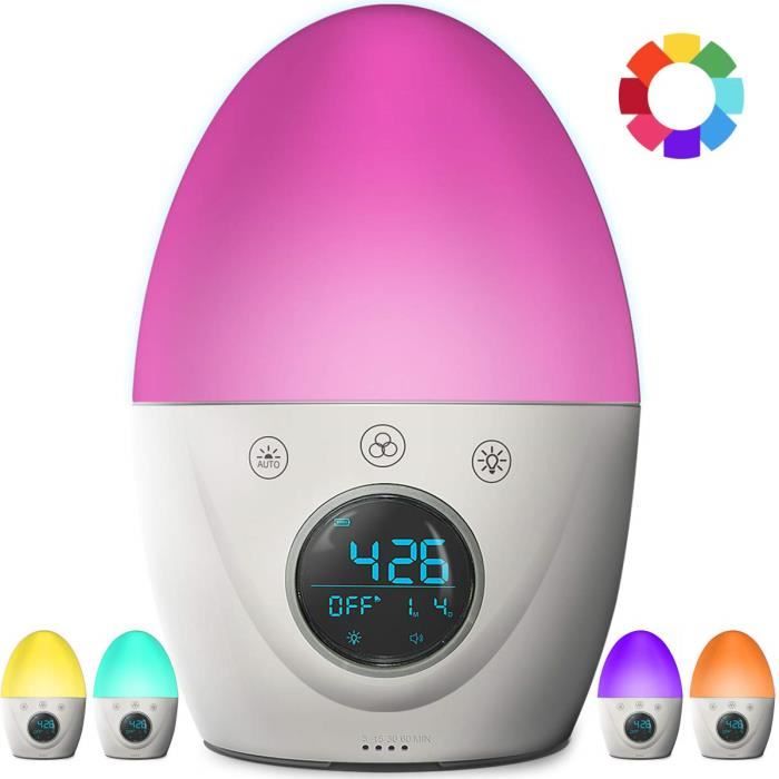 RETEYUNG Réveil Et Veilleuse Enfant Avec Simulateur D'Aube