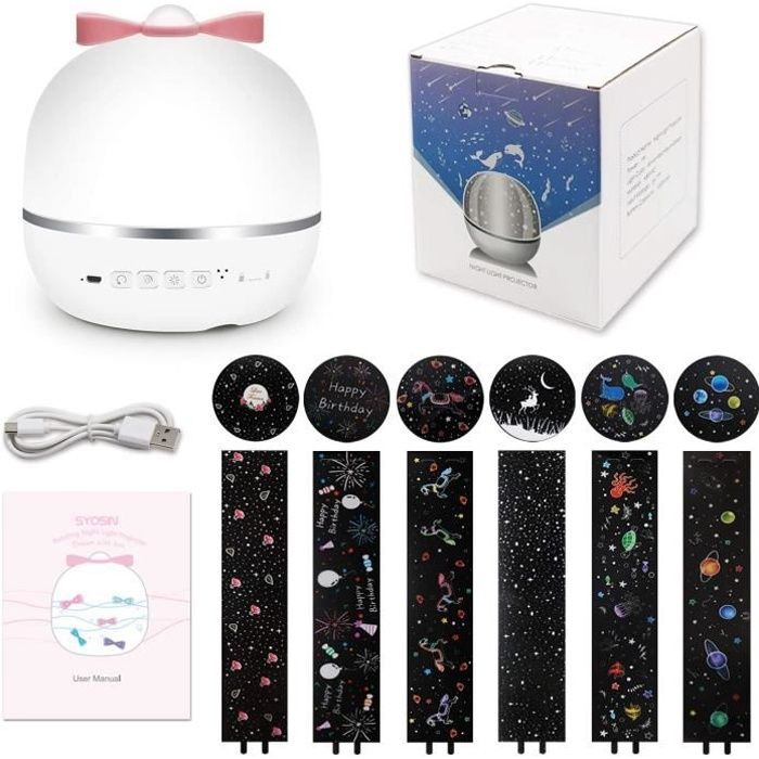 Bebe Veilleuse Projecteur Les Enfants Etoile Lumiere Musicale Avec 6 Films De Projection Rotation A 360 Degres Lampe De Projecteur Cdiscount Maison
