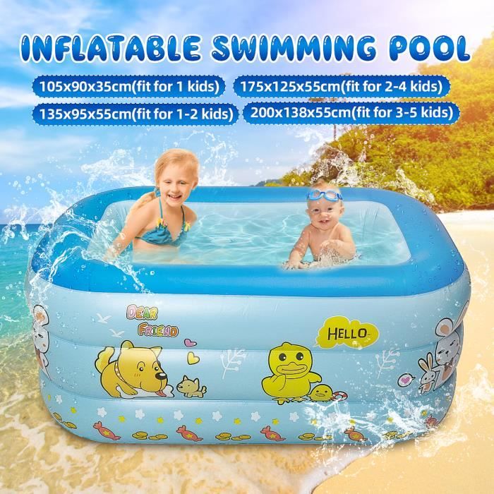 Piscine Gonflable Enfant Aire De Jeux Jardin 135 95 55cm Cdiscount Jeux Jouets