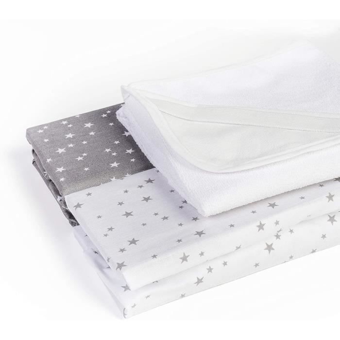 Lot De 2 Draps Housse 1 Alese 60x1 100 Coton Oeko Tex Pour Lit Bebe Lit A Barreaux Gulliver Cdiscount Puericulture Eveil Bebe