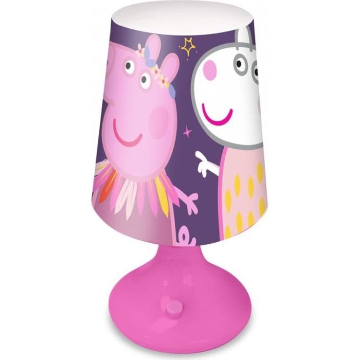 Lampe de Table - Peppa Pig - Violet - LED intégrée - Portable - Design contemporain
