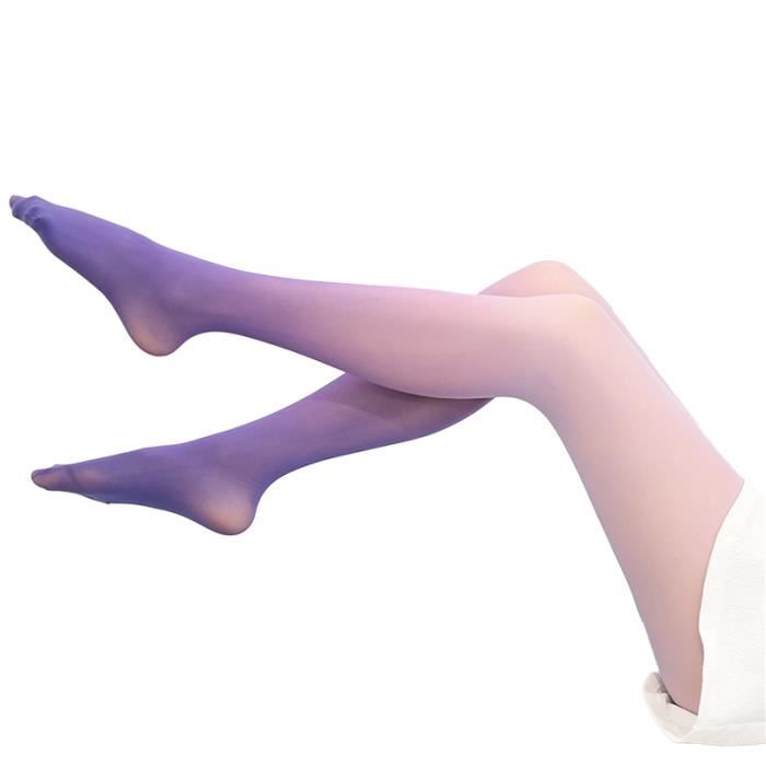 Violet Taille unique Collants colores avec imprimes pour femme degrade de couleurs acidulees chauds pour l Cdiscount Sante Mieux vivre