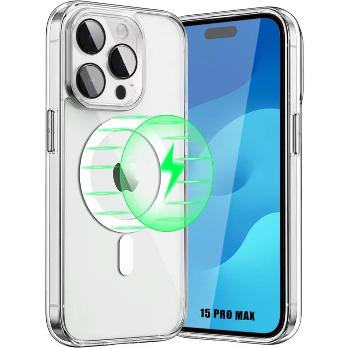 Coque pour iPhone 15 Pro Max - Transparent Antichoc avec Cercle