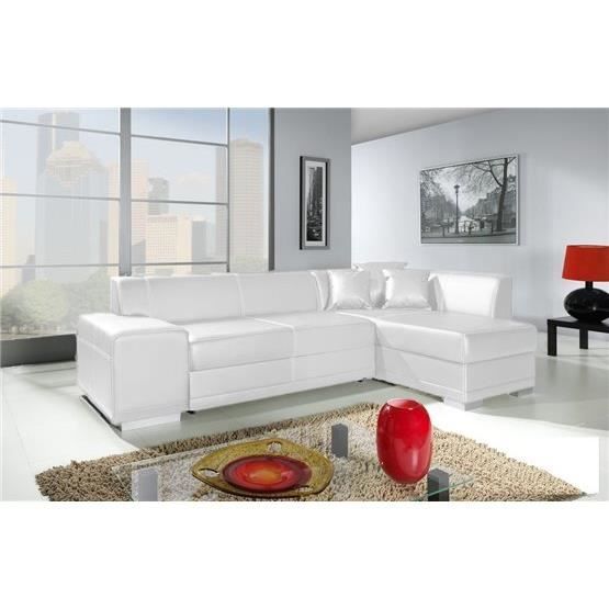 Canape Angle Convertible Seville Blanc Droit Achat Vente