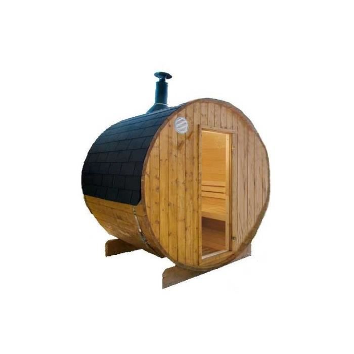 Sauna extérieur tonneau Harvia DESINEO - poêle à bois - 180cm x 220cm