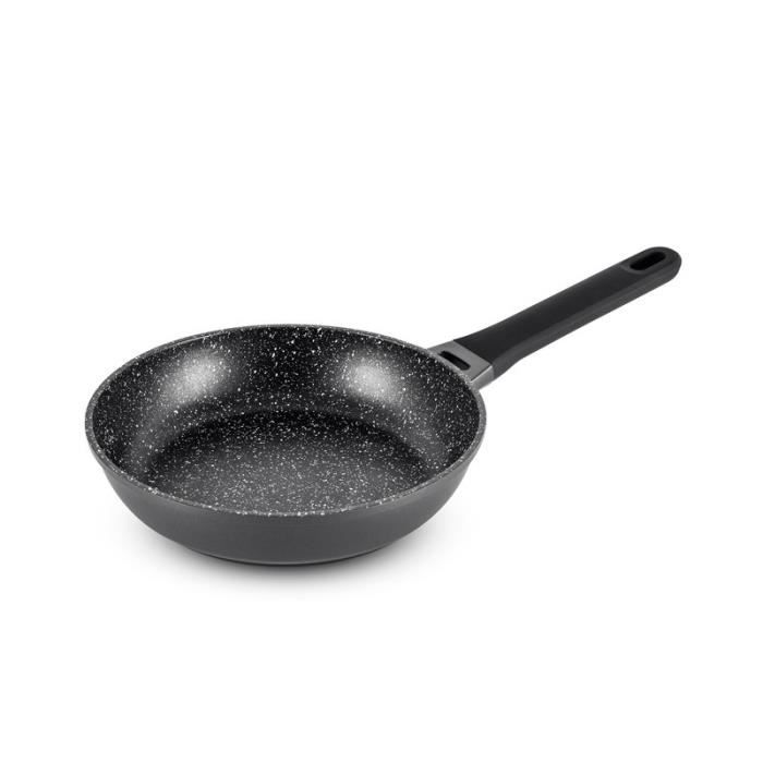 POELE TFI EN FONTE D'ALUMINIUM EFFET PIERRE 24CM 1.9L ANTI-ADHESIF AUGUSTE P24TFI DURAND DUPONT