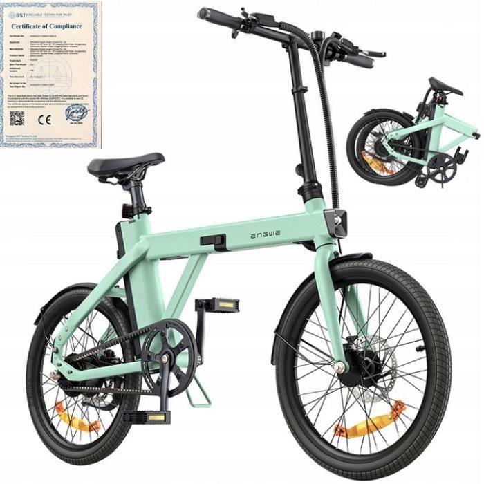 Engwe P20 vélo électrique 25KM-H 36V 9.6AH 350W roue 20'' Vélo électrique pliant Vert