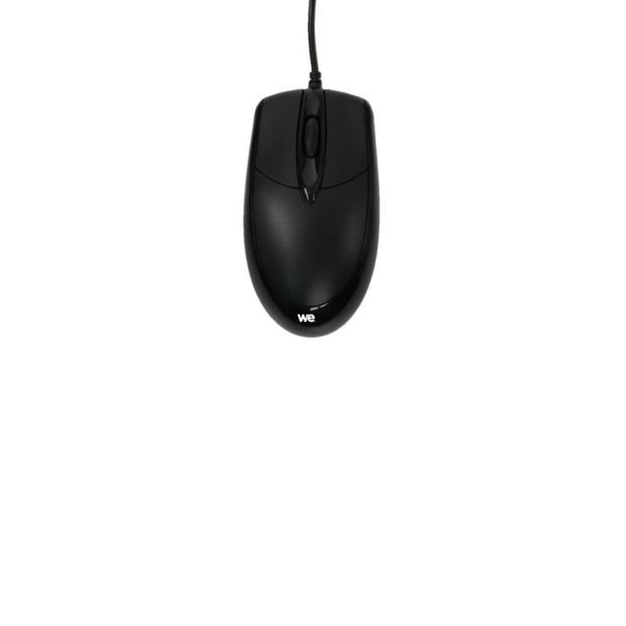 Souris filaire optique 1200DPI ambidextre connexion USB longueur câble 1.8m grande taille 117*62*38mm boîte blanche noire