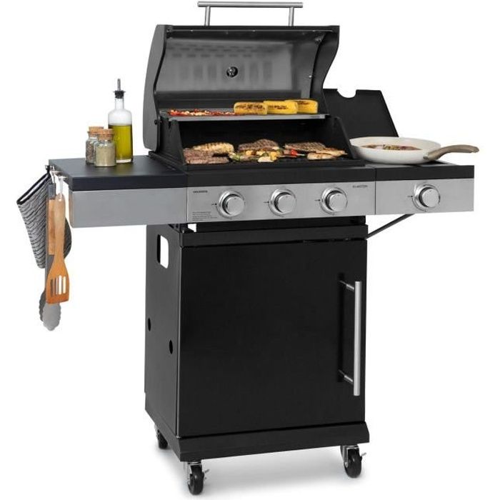 Barbecue à gaz KLARSTEIN Valdosta 3 brûleurs inox Grille en