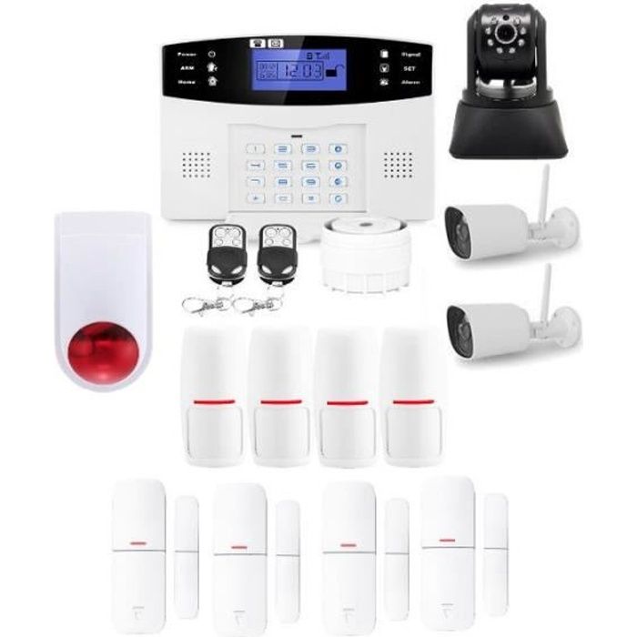 Alarme Maison Sans Fil Gsm Et 3 Caméras Wifi Kit Ip3