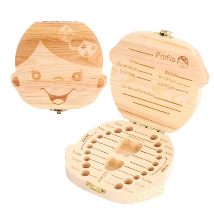 EBTOOLS Boîte De Rangement Des Dents Boîte à Dents De Bébé En Bois