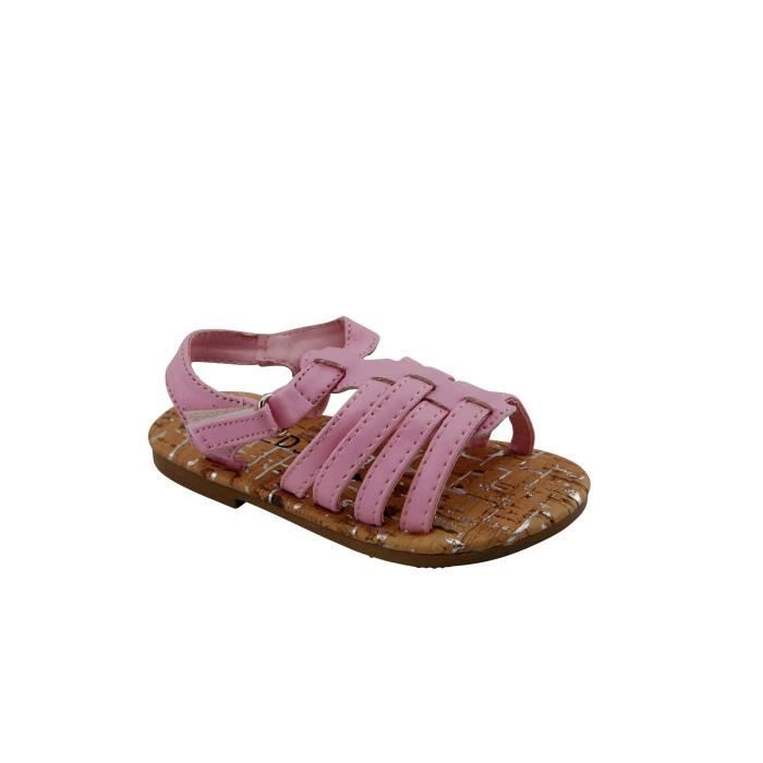 Spartiates Bebe Fille 18 Au 23 Noir Noir Cdiscount