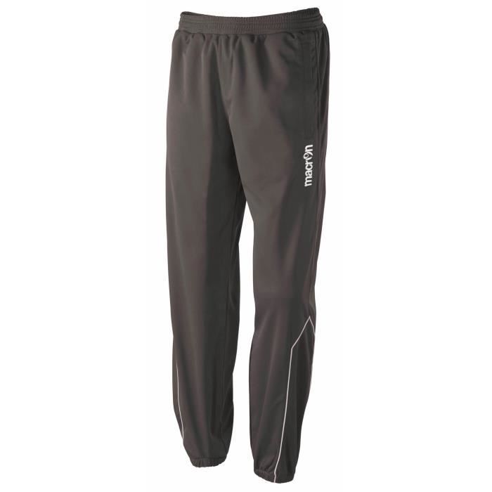 pantalon multisport - macron - era - gris - homme - poches - ouverture bas de jambe avec zip - regular