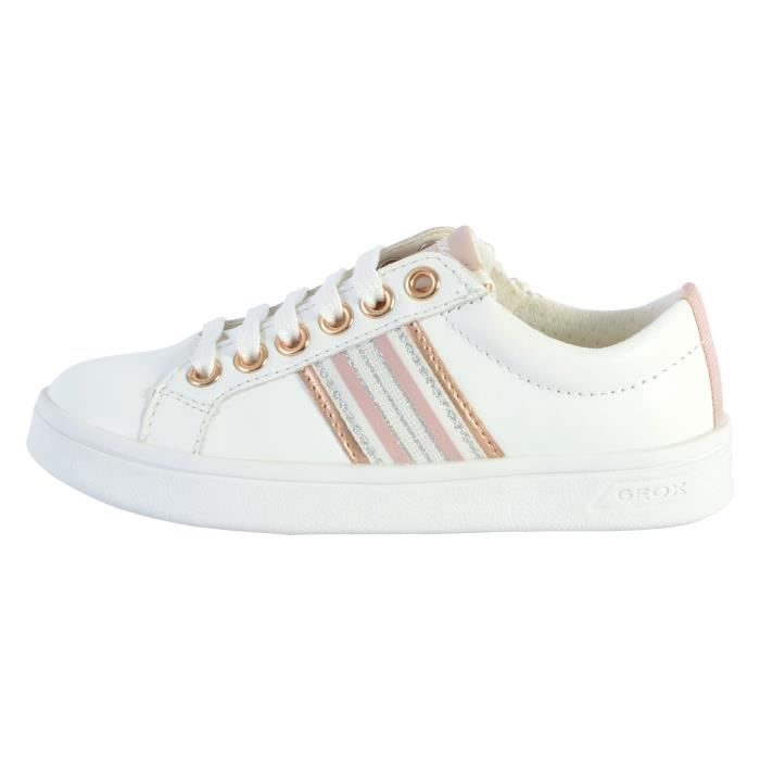 Basket Cuir Enfant Geox Djrock Rose blanche - Cdiscount Chaussures