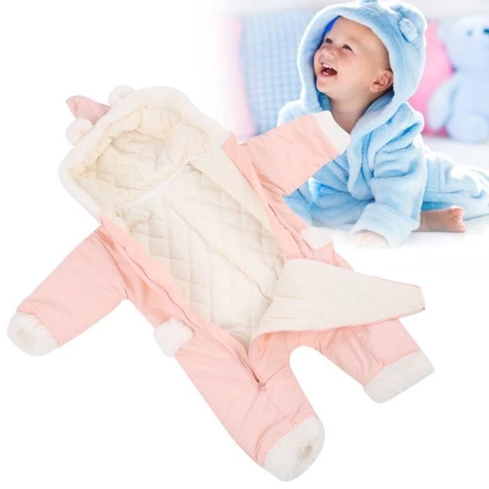 Vetements pour bebes Vetements d Hiver de Bebe Combinaisons a Manches Longues a Impression d Escalade en Coton 80 cm Rose Cdiscount Pret a Porter