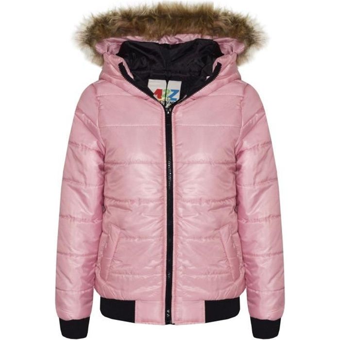Enfants Filles fausse fourrure épaisse veste combinaison de ski chaud Cardigan Shaggy Manteau Outwear VT
