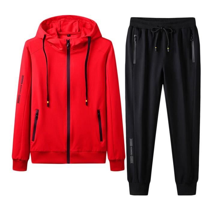 Survêtement Homme 2 Pièces - Sweat à Capuche & Pantalon Jogging - Tissu Doux, Coupe Ample - Automne/Hiver
