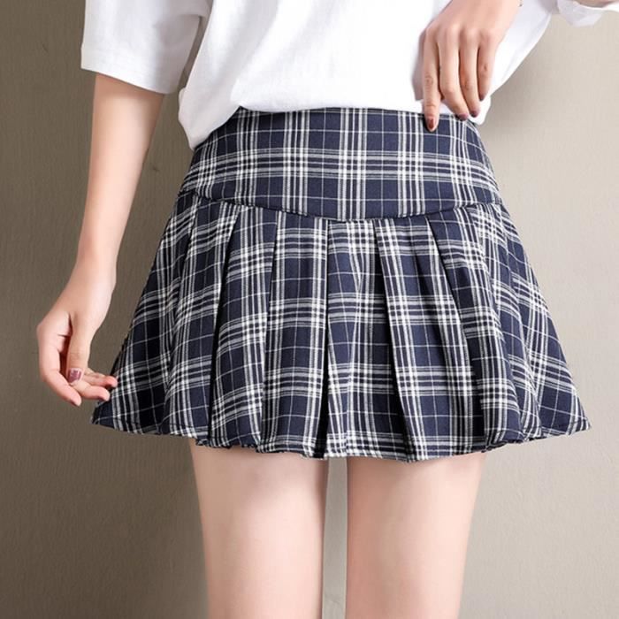 Jupe Lole Athletic Marine Plaid Femme Taille 10 - Plissée, Séchage Rapide Et Sans Rides