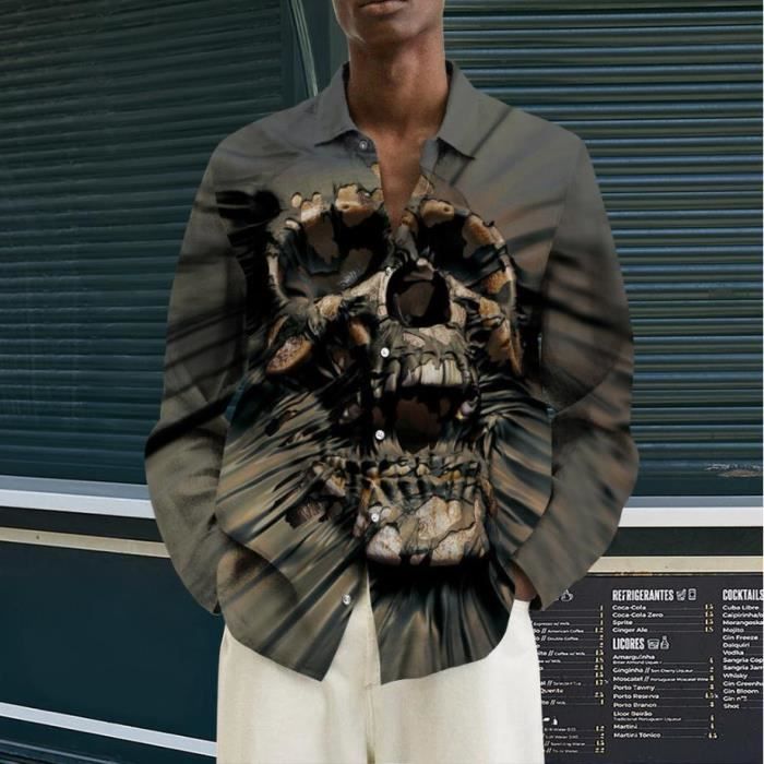 Chemise Homme Broken Promises Taille XL – Bleu Tie-dye Manches Longues, Streetwear Hipster (occasion)