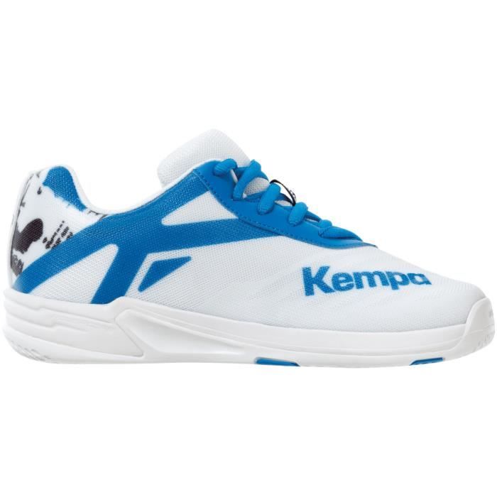 chaussures de handball indoor enfant kempa wing 2.0 back2colour - blanc/bleu - 32
