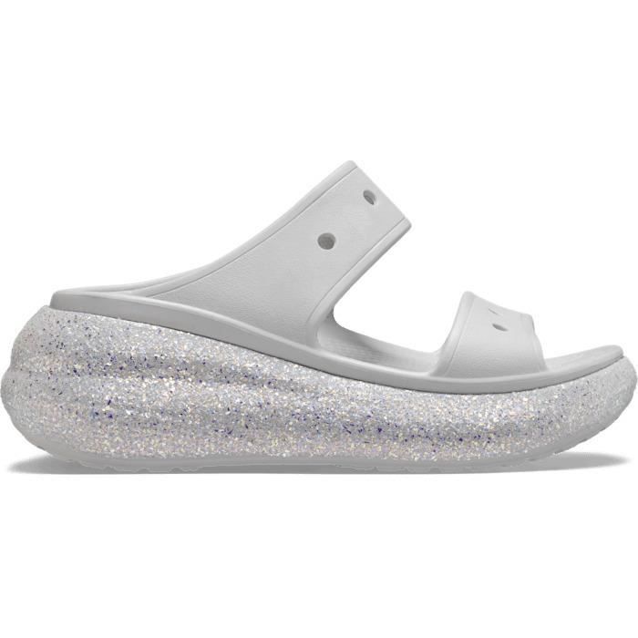 Crocs Compenser Sandales enfant - CROCS - Classic Crush Glitter - Blanc - Compensé 5,2 ...