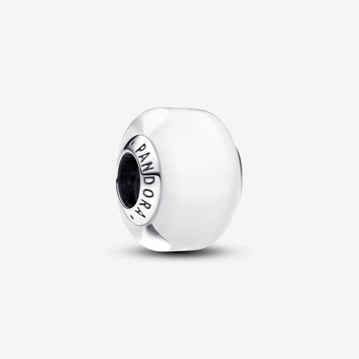 Charm - PANDORA - Mini Murano Blanc - Argent 925 - Forme carrée - Pour adultes Charm - PANDORA - Mini Murano Blanc - Argent 925 - Forme carrée - Pour adultes