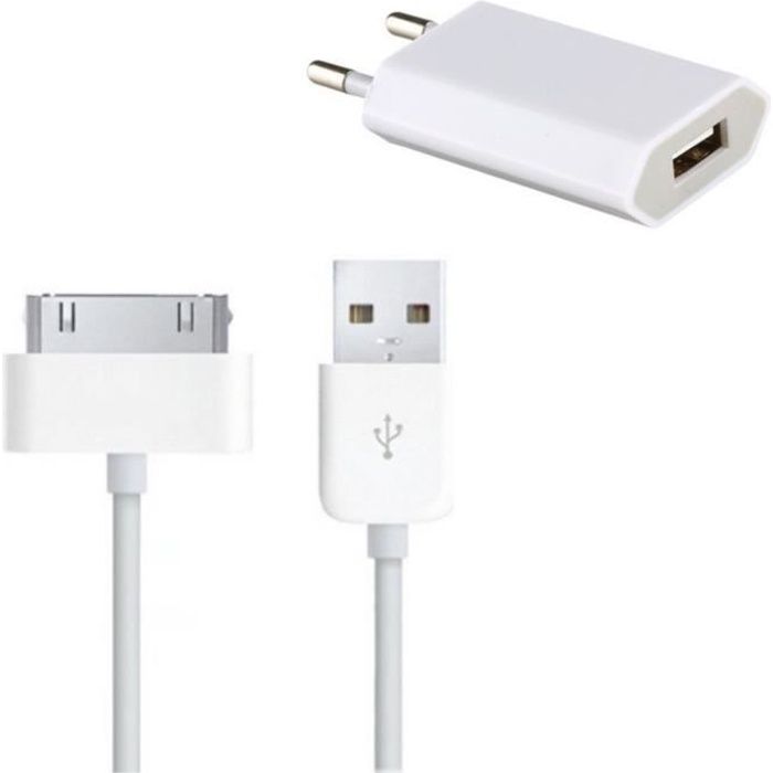 cellePhone Chargeur Voiture 12V/24V pour Apple iPhone 3G / 3GS / 4 / iPod  (blanc)