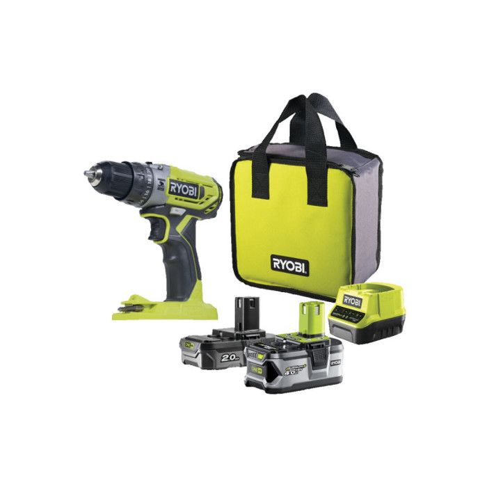 RYOBI Perceuse visseuse sans fil 18V 50 Nm 500 1 800 trmin mandrin 13 mm 1 batteries lithium+ 2 0 Ah chargeur 2 Livrée en sac de transport R18DD3 - vue 9