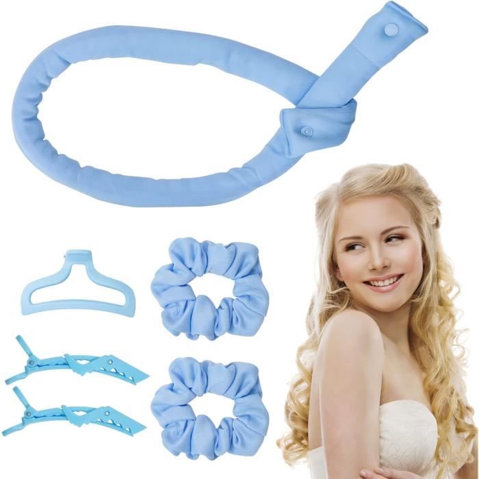 Bigoudis Sans Chaleur En Soie Et Mousse - Pour Boucles Naturelles, Longueur 100 Cm, Couleur Beige
