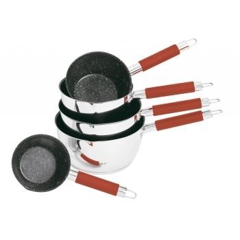 ExcelSteel 526 Cuiseur à Pâtes Multifonction Acier Inoxydable Avec Couvercle Et Poignées Silicone Rouge