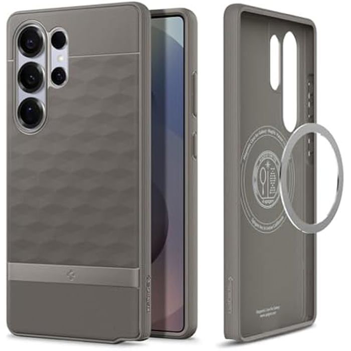 Coque Téléphone - Spigen - Parallax MagFit - Gris Cendre - Protection Militaire - Ergonomique 3D Hexa Cube