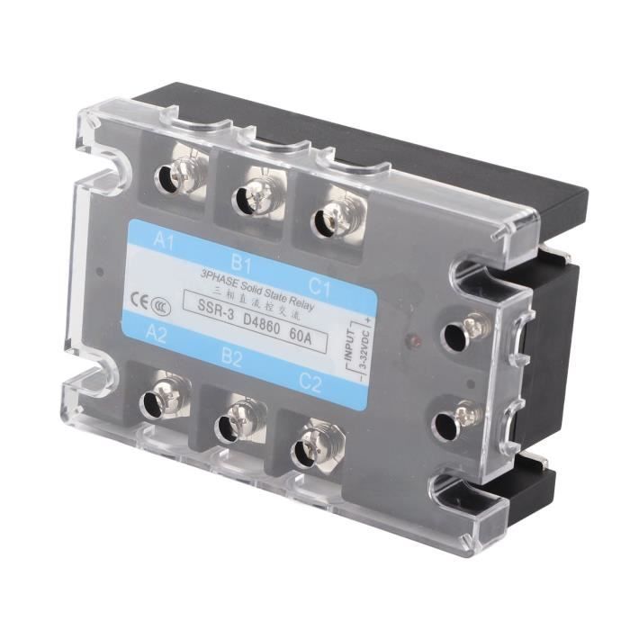 Relais Statique Triphasé SSR-3 D4840 - 40A, 480V AC, 3-32V DC