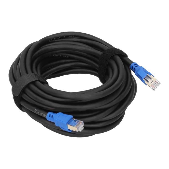 Câble LAN Cat8 10M - Ethernet 40Gbps 2000MHz S/FTP Tressé Nylon RJ45 Pour Gaming Et Réseau