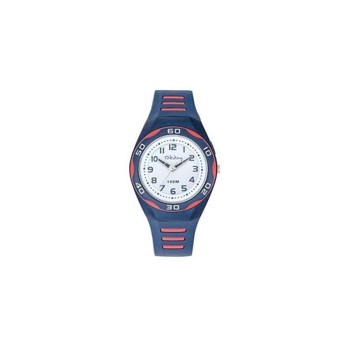 Montre Junior TEKDAY 654825 Silicone Bleu et Orange