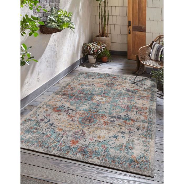 Tapis dextérieur - THE CARPET - Palma - Résistant aux intempéries - 200x290 cm - Blanc