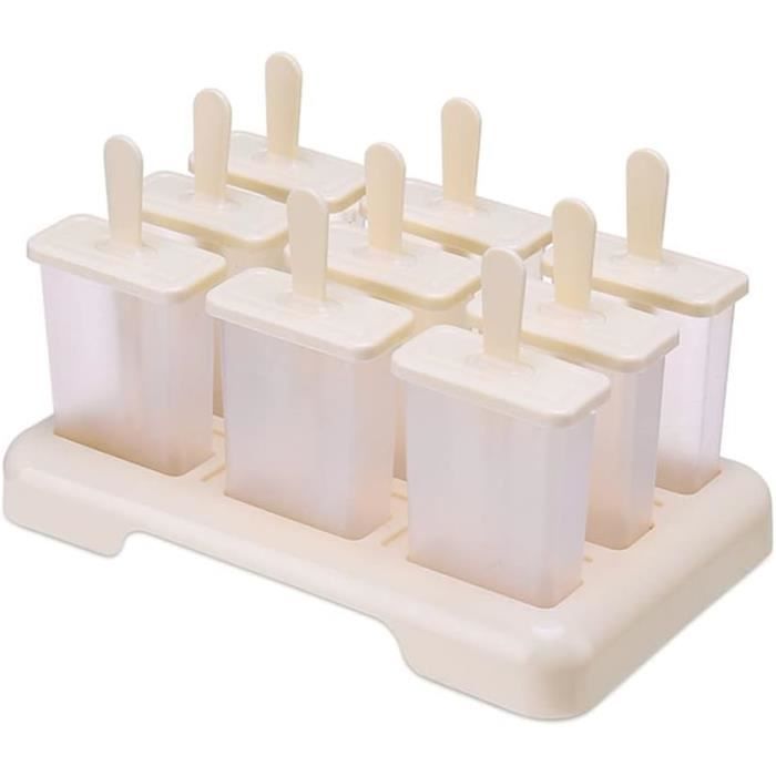 Moule à Glace Réutilisable 6 Cavités Avec Bâtonnets - Pour Popsicles Maison, Sorbets, Yaourts, Facile à Démouler