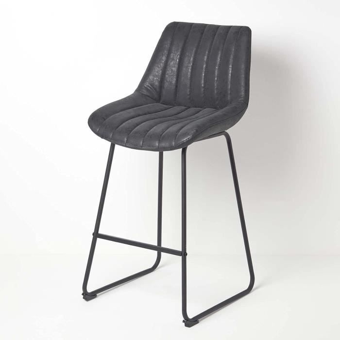Tabouret De Bar Cuir Et Metal