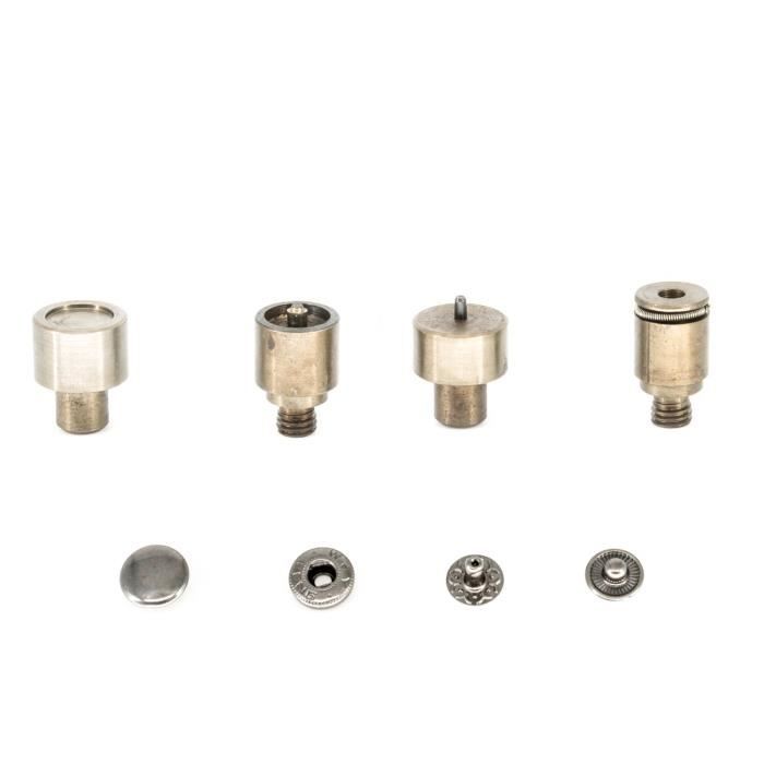 Trimming Shop Lot De 10 Boutons-pression De 15 Mm Avec 4 Boutons Pression En Métal Léger Et Durable Sans Nickel Pour Travaux Manuels En Cuir, Vestes, Sacs, Sangles, Réparation De Vêtements, Gris