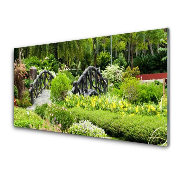 Image en verre acrylique - Tulup Design - Nature du pont de jardin botanique - 140x70cm