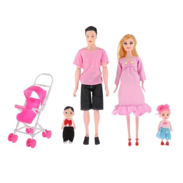 Famille Poupees Personnes Avec Papa Maman Enceinte Fille Et Bebe Garcon Dans Le Ventre De Maman Pour La Fete Des Enfants Cdiscount Jeux Jouets