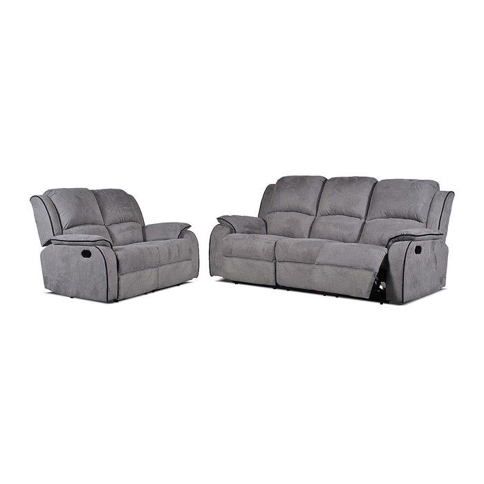 Canapés 3 places et 2 places relax en microfibre HERNANI - Gris