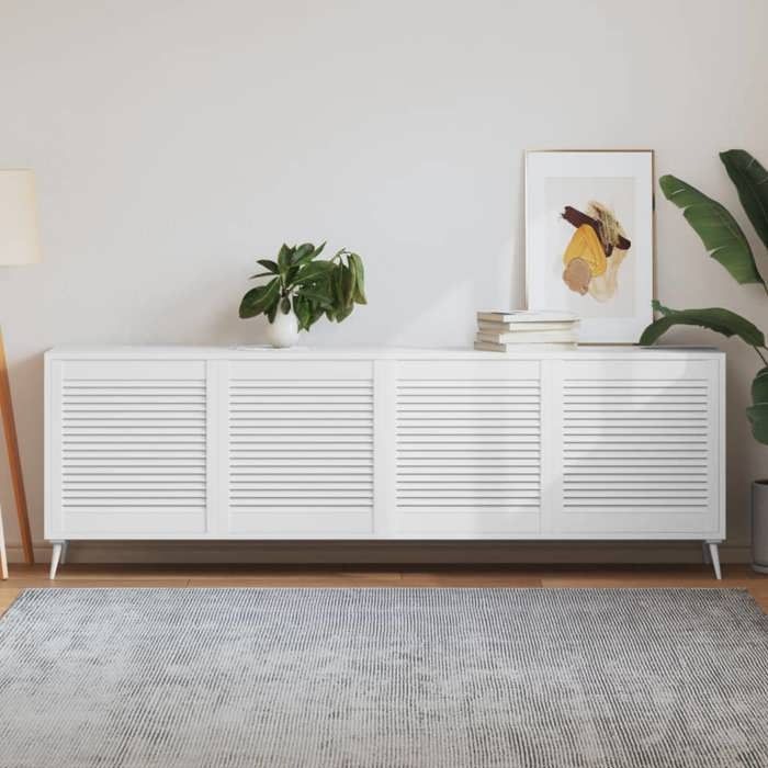 vidaXL Portes à persiennes 4 pcs Bois de pin massif Blanc 61 5x59 4 cm