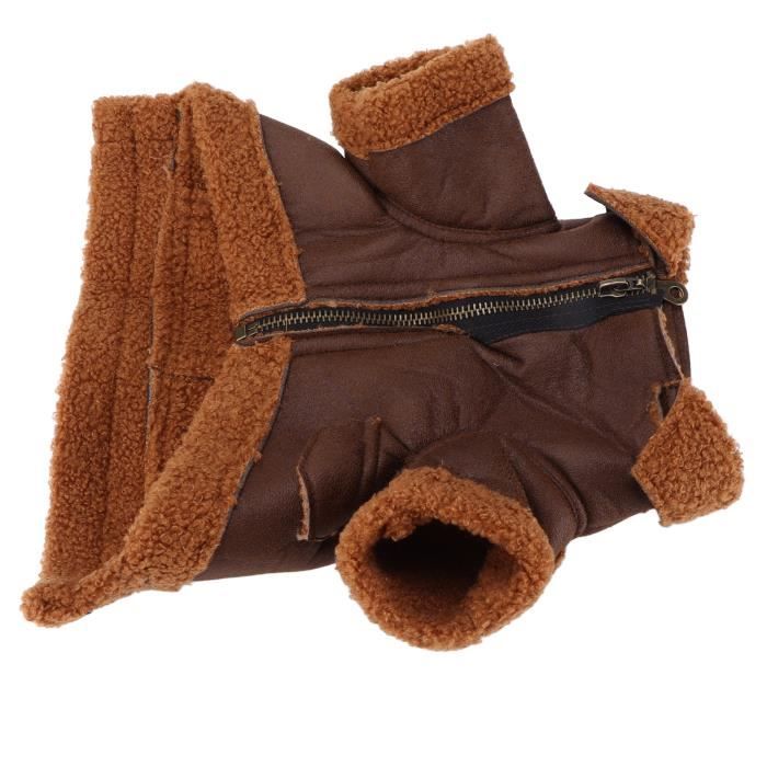 Meilleurs prix pour VINGVO vêtements pour chien en cuir PU Veste en cuir PU d'hiver pour chien Veste à glissière épaissie pour chien à quatre pieds