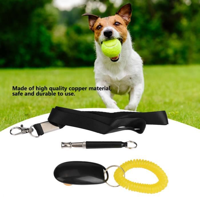 Clicker Pour Dressage Chien/Chat - 2 En 1 Avec Sifflet Silencieux - Dragonne Poignet - Pour Rappel Et Comportement