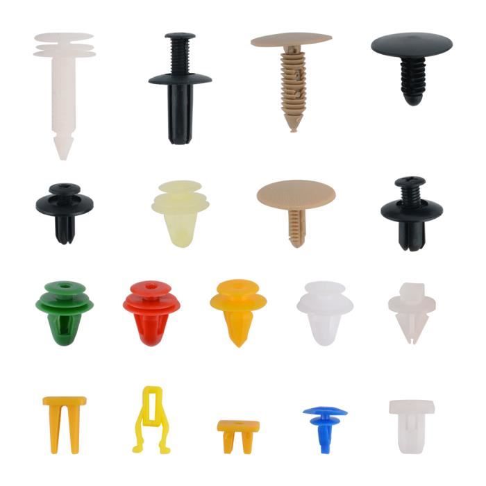 Kit De 100 Pièces Clips Et Vis Auto - Assortiment Pour Garnitures, Pare-chocs, Ailes - Noir Et Or