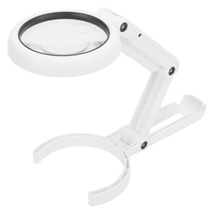 Loupe De Lecture à Poser Dorée – Grossissement X5 Avec 5 LEDs, Verre Optique Ø9 Cm