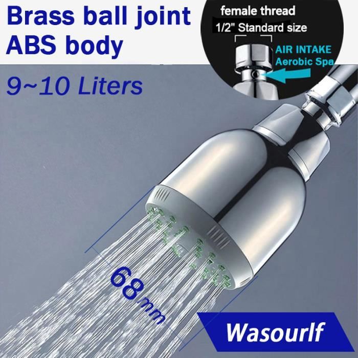 Pommeau De Douche Pluie - Laiton Haute Pression Avec 48 Jets | Économie D'Eau Et Design Ergonomique